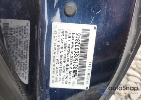 1995 Honda Prelude Si z USA, uszkodzony, nr VIN JHMBB2150SC002646